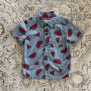 Cat & Jack Boys 4T Watermelon Print Button-down Shirt